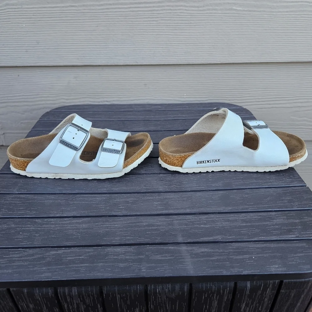 Birkenstock Arizona Kids White Sandals Shoes Kids Girls Size 28